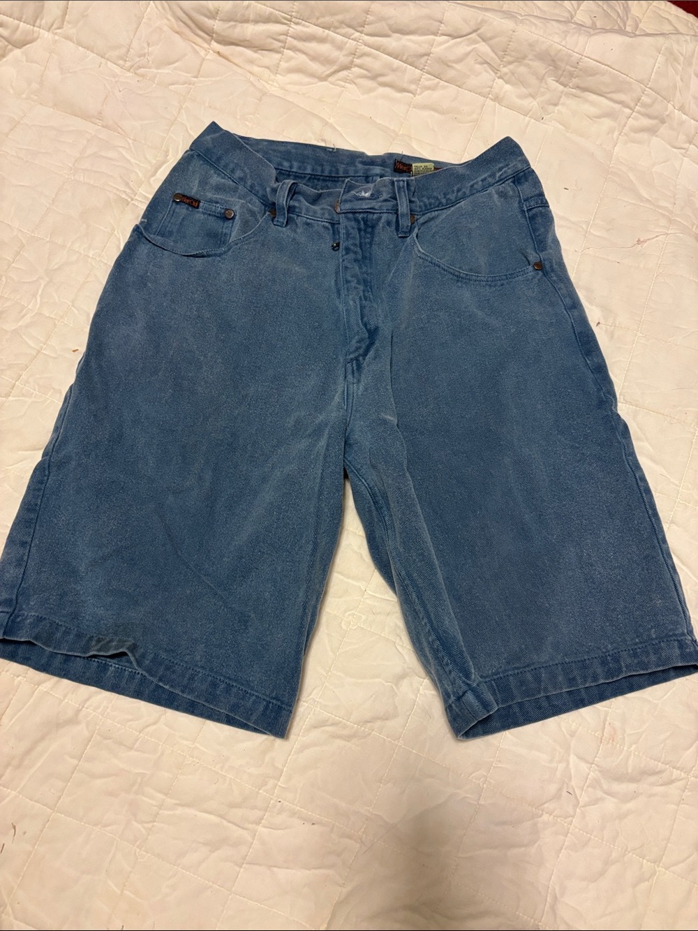 Men's Blue Casual Denim-Style Shorts